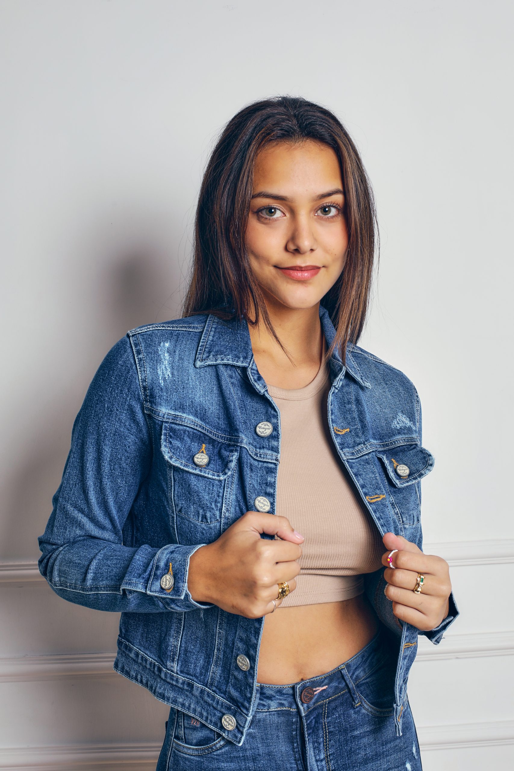 CASACA DENIM MILENA AZUL